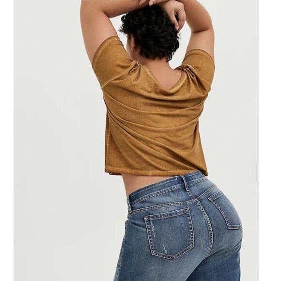 Torrid Cropped Relax Tee Shirt Livin’ Easy 3x PLUS Top - Picture 2 of 4